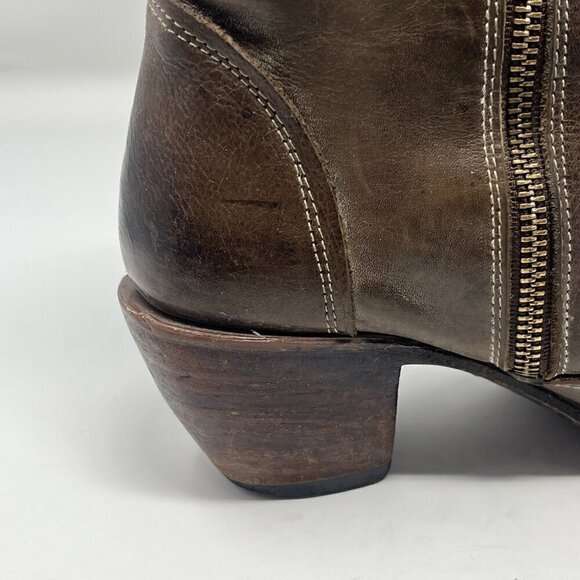 Freebird Austin double-zip leather ankle booties pre-worn 9 grey brown - Picture 8 of 15